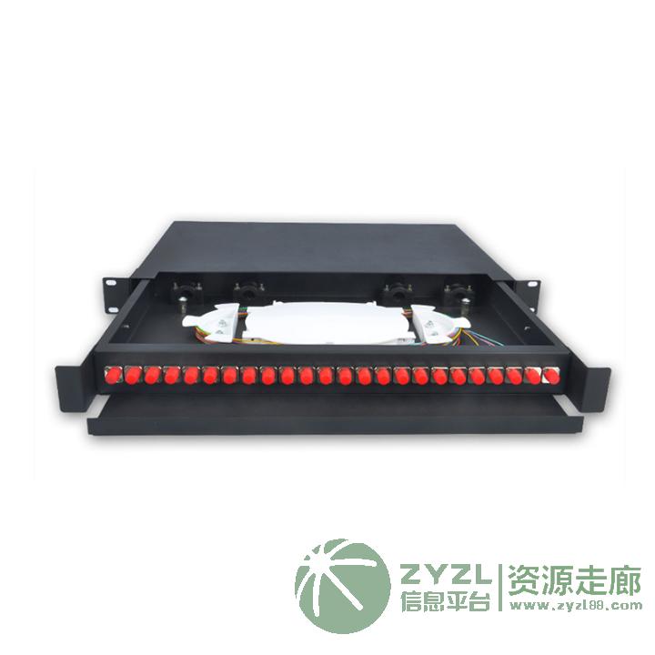 1U机架抽拉式光终端盒光纤配线架ODF扇形