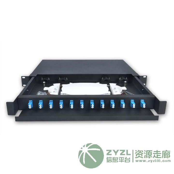 抽拉式光纤终端盒FC圆口光缆熔纤盒机房布线配线架满配12芯